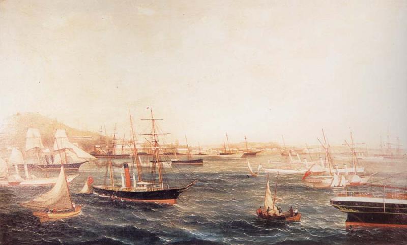 unknow artist Confederate Blockade Runners at St.George-s Bermuda France oil painting art